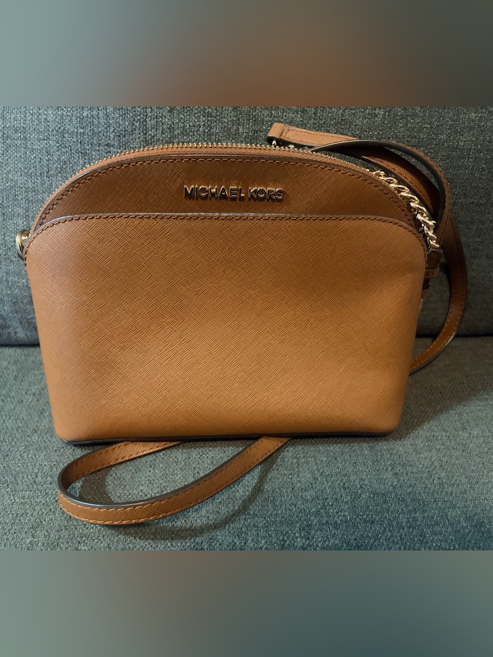Michael Kors Tan Saffiano Leather Dome Crossbody